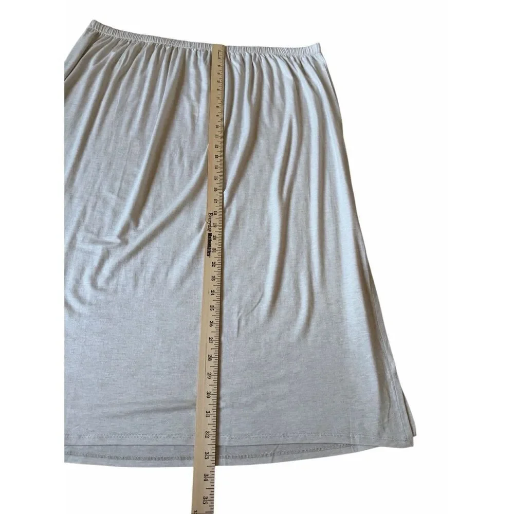 NEW‎ Eileen Fisher Jersey Side Slit Midi Skirt Maple Oat 2X Cream Pull On